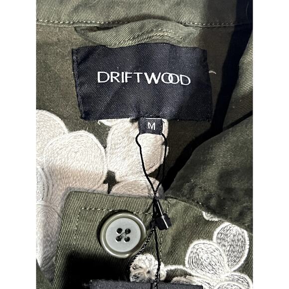 NWT Driftwood Womens Embroidered Military Jacket Green Size Medium - Picture 3 of 14